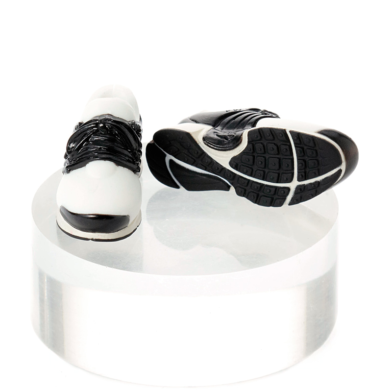 Photo1: Running Shoes, White×Black / ハイテクスニーカー ホワイト×ブラック (1)