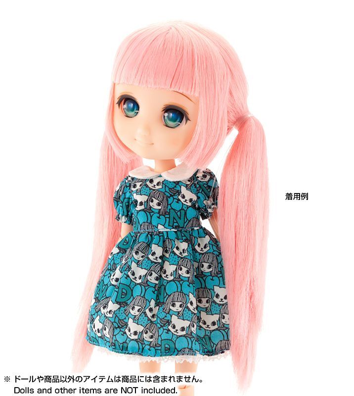 Photo1: 7-8 inch Doll Wig, Middle Twin-Tail, Pastel-Pink / ミドルツインテールウィッグ パステルピンク (1)